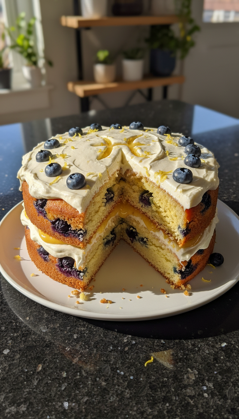 Lemon Blueberry Pisces Cake