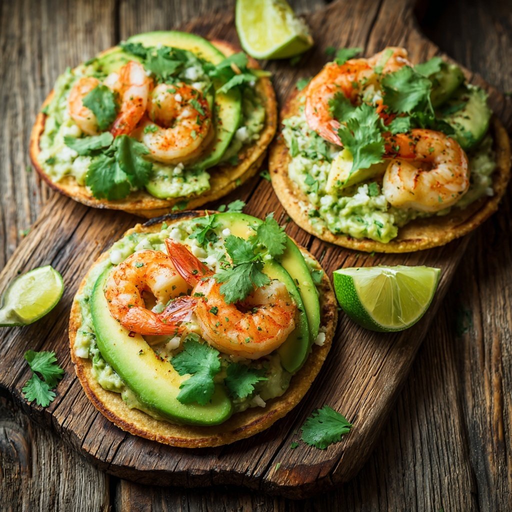 Shrimp Tostadas with Avocado