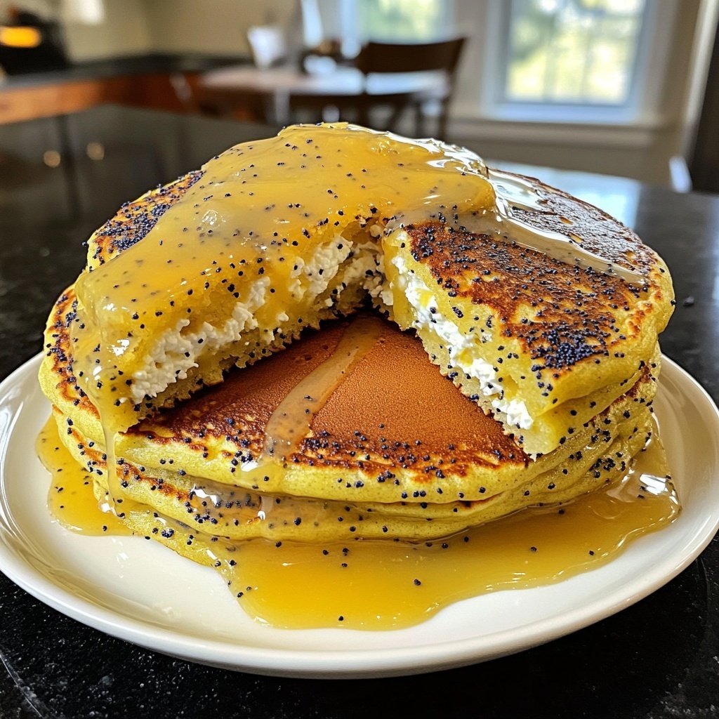 Lemon Poppyseed Ricotta Pancakes