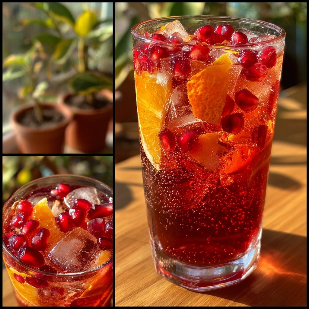Pomegranate Ginger Snow Spritz