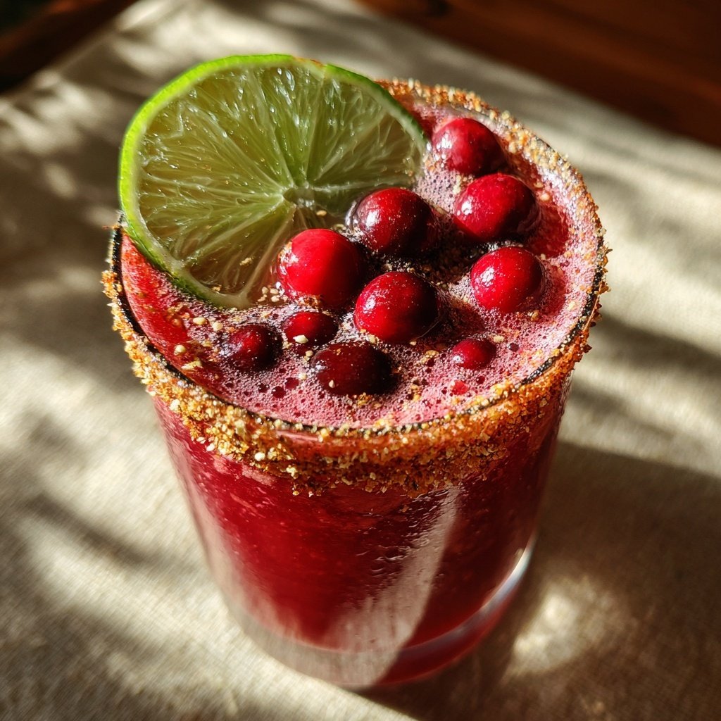 Christmas Margarita with Cinnamon Sugar Rim