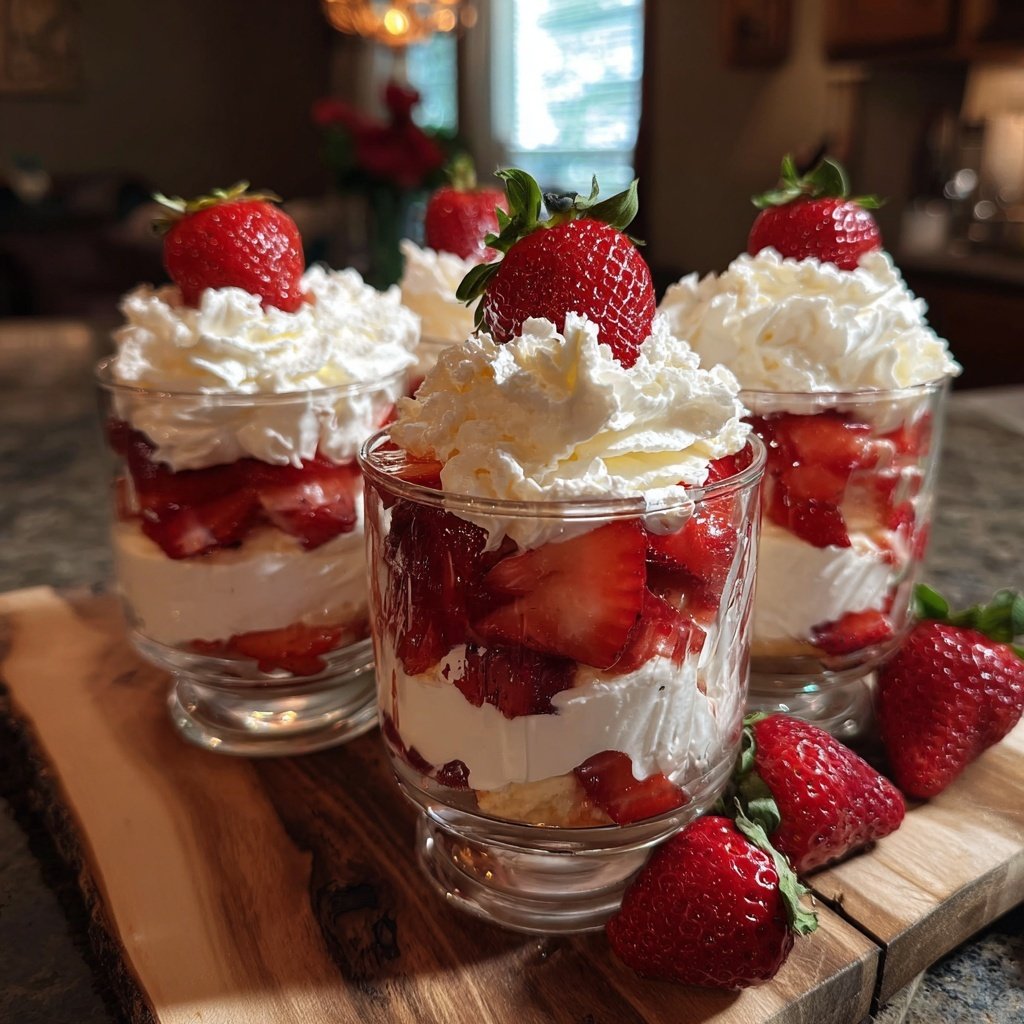Decadent Strawberry Whipped Cream Cups