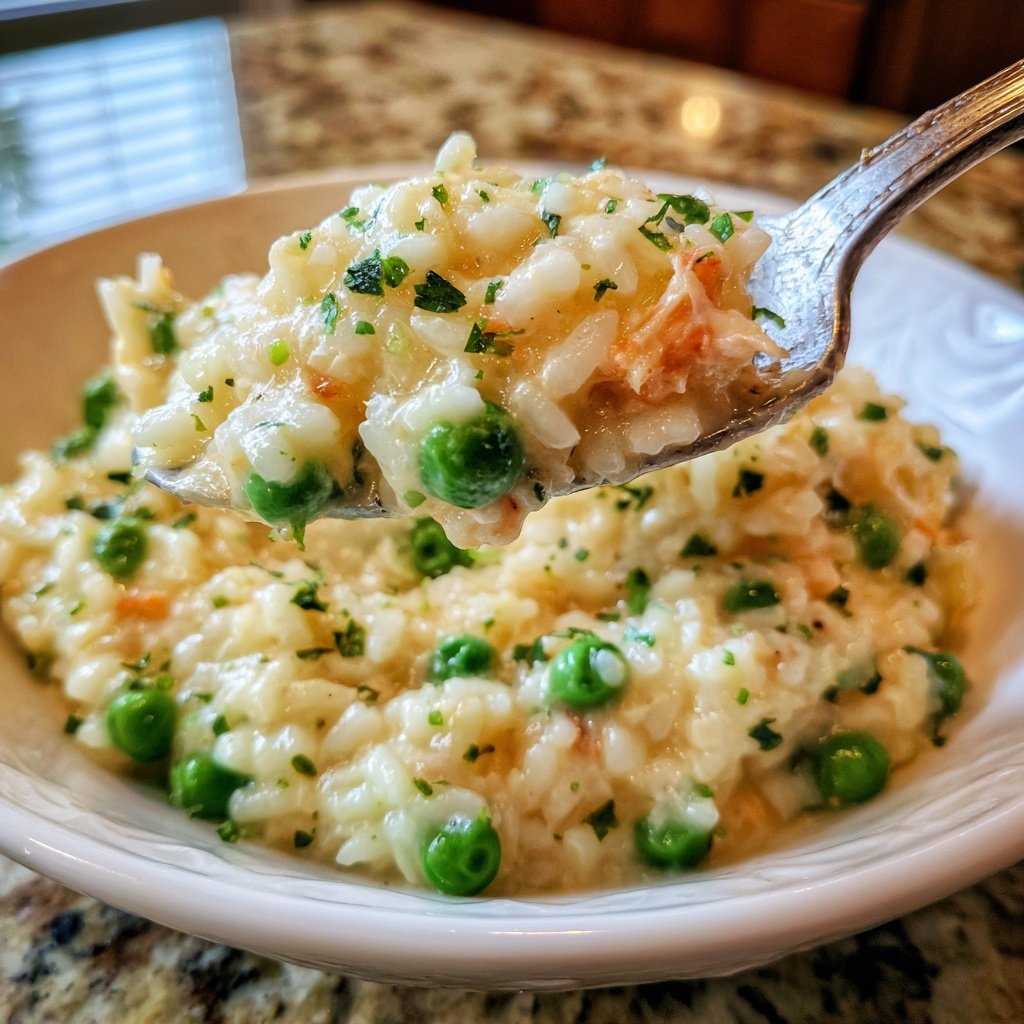 Seafood Risotto with Peas