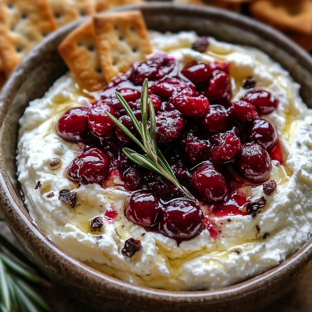 Easy Cranberry Whipped Feta Dip with Crackers