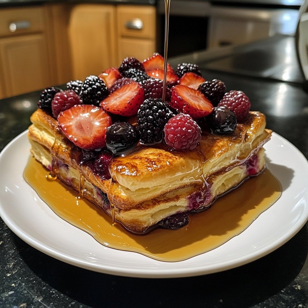 Festive Berry Croissant French Toast Bake​