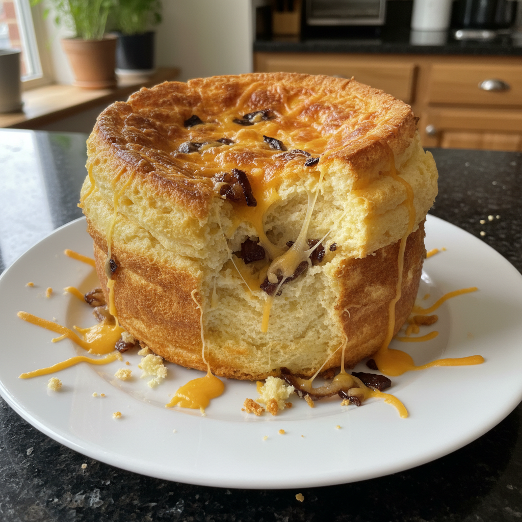 Caramelized Onion and Cheddar Soufflé