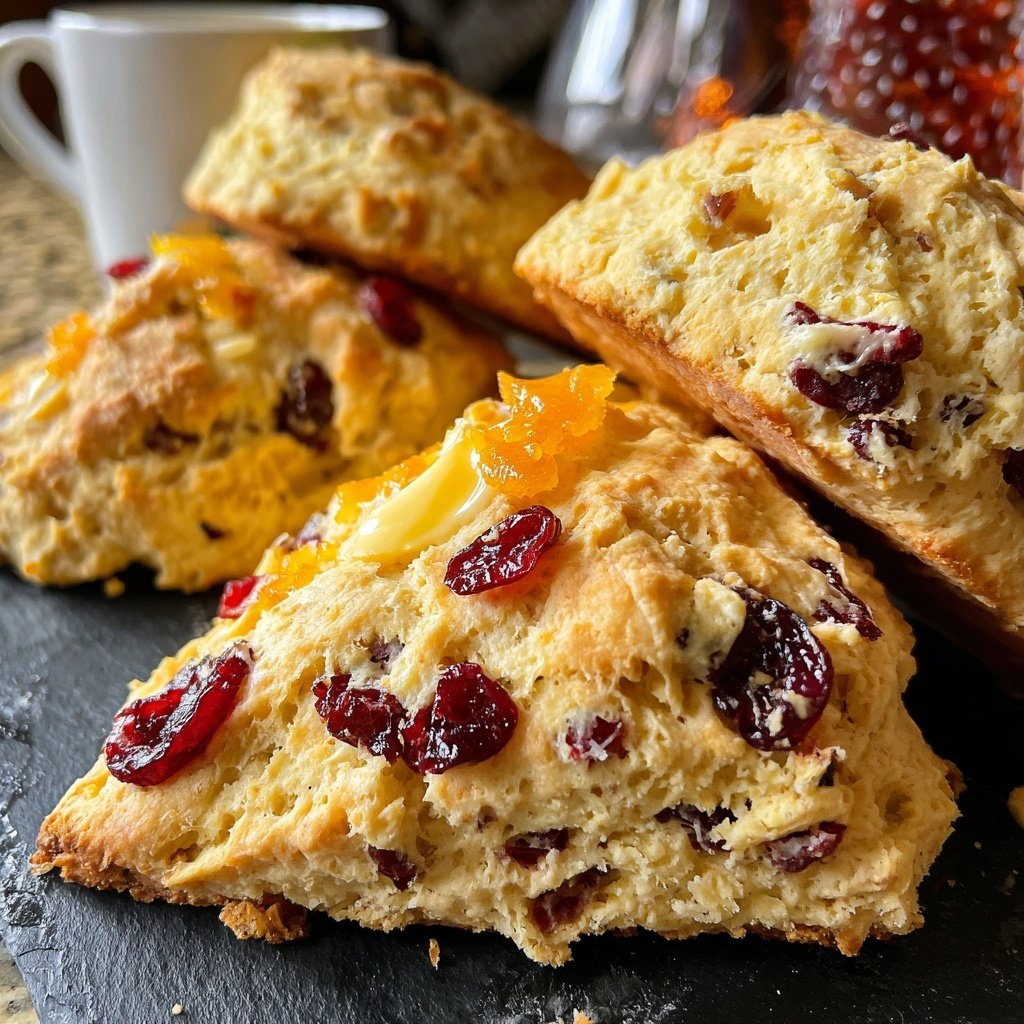 Cranberry Orange Scones with Orange Butter