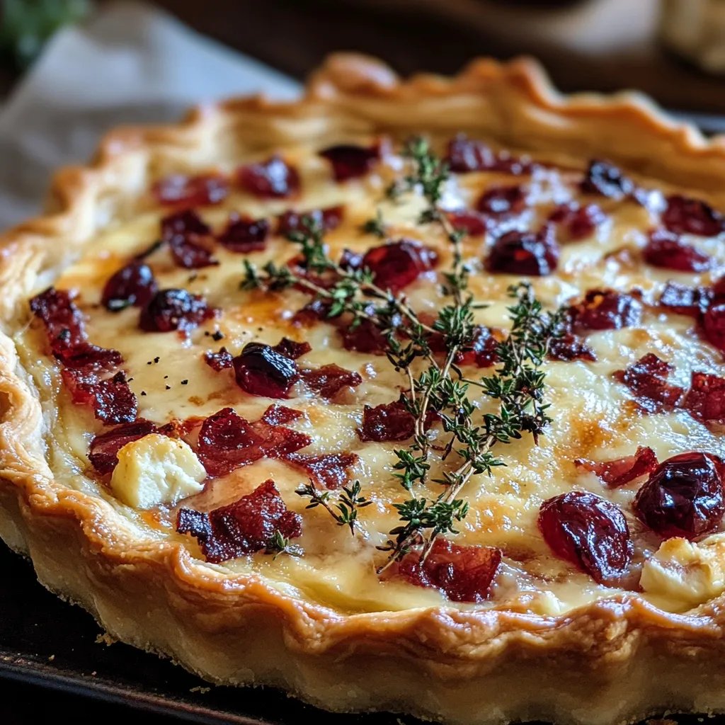 Cranberry Brie Tart with Pancetta & Thyme