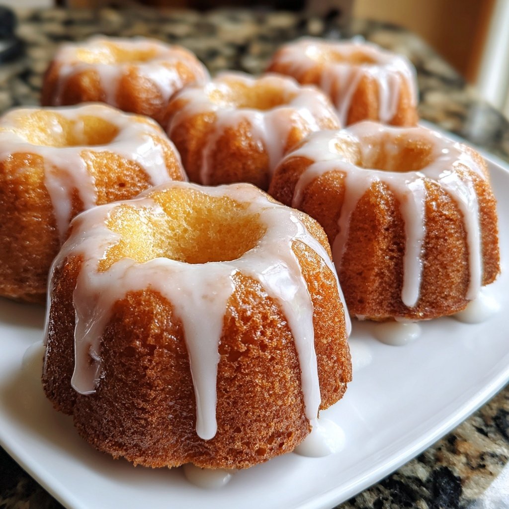 Mini Vanilla Bundt Cakes with Vanilla Glaze