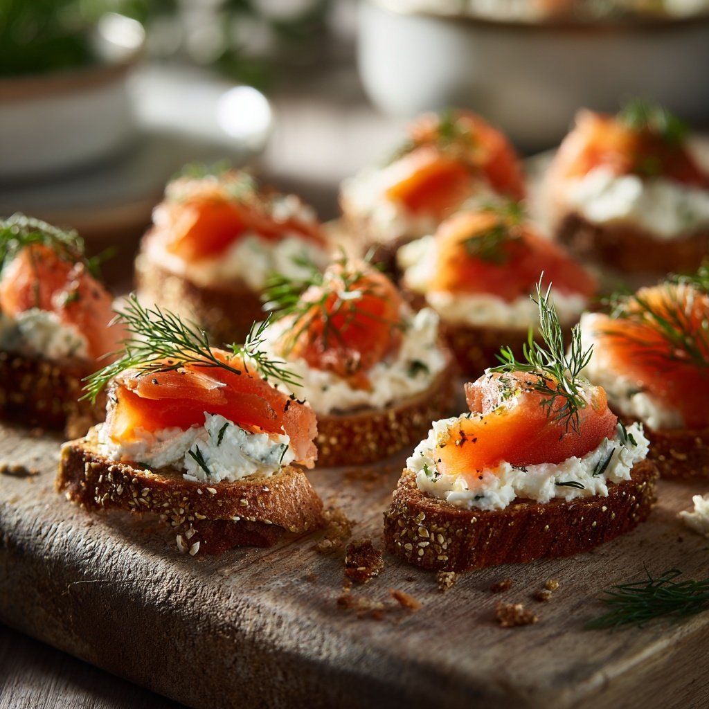 Smoked Salmon Canapés with Dill