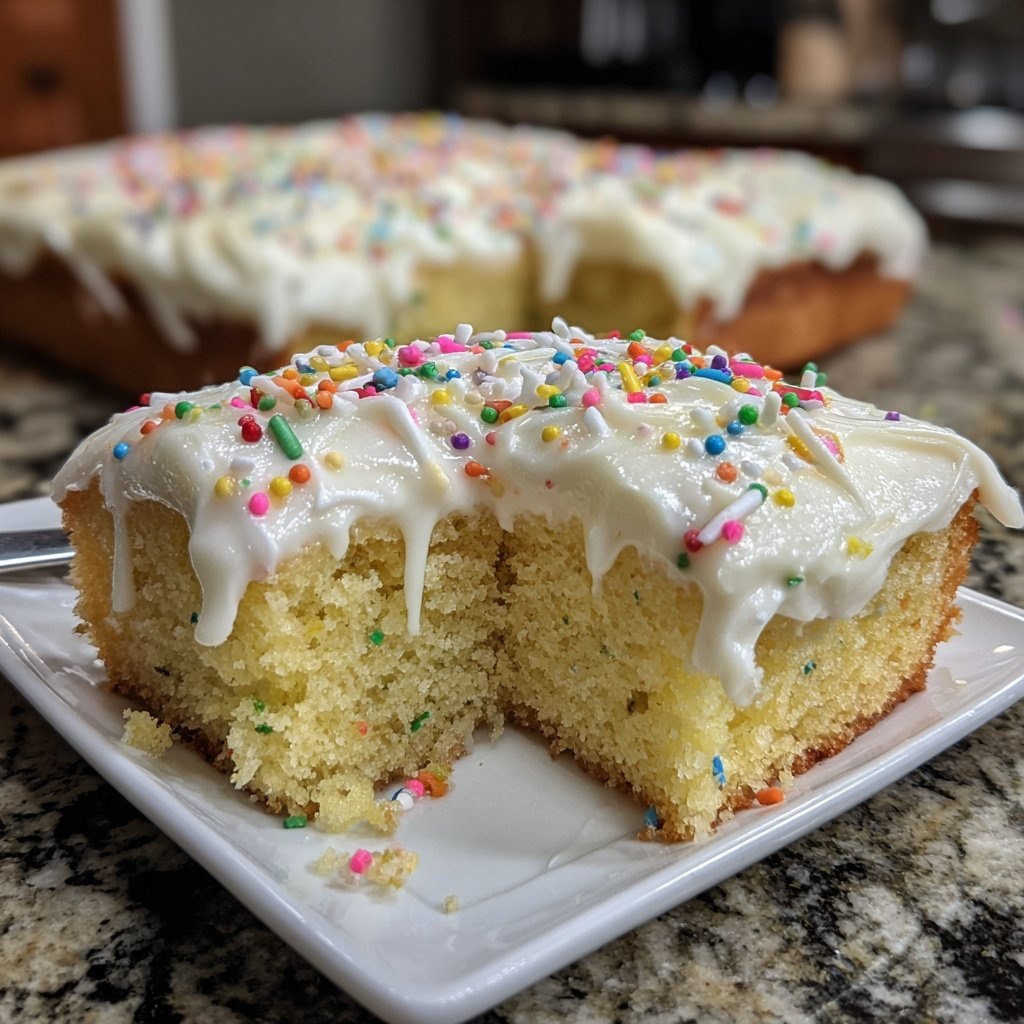 Vanilla Bean Sheet Cake with Cream Cheese Frosting