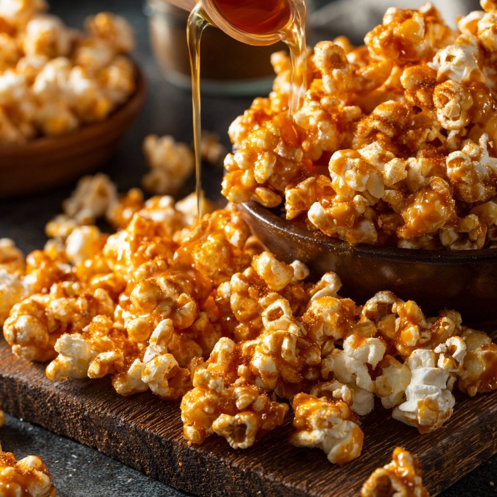 Spicy Caramel Popcorn with Cinnamon
