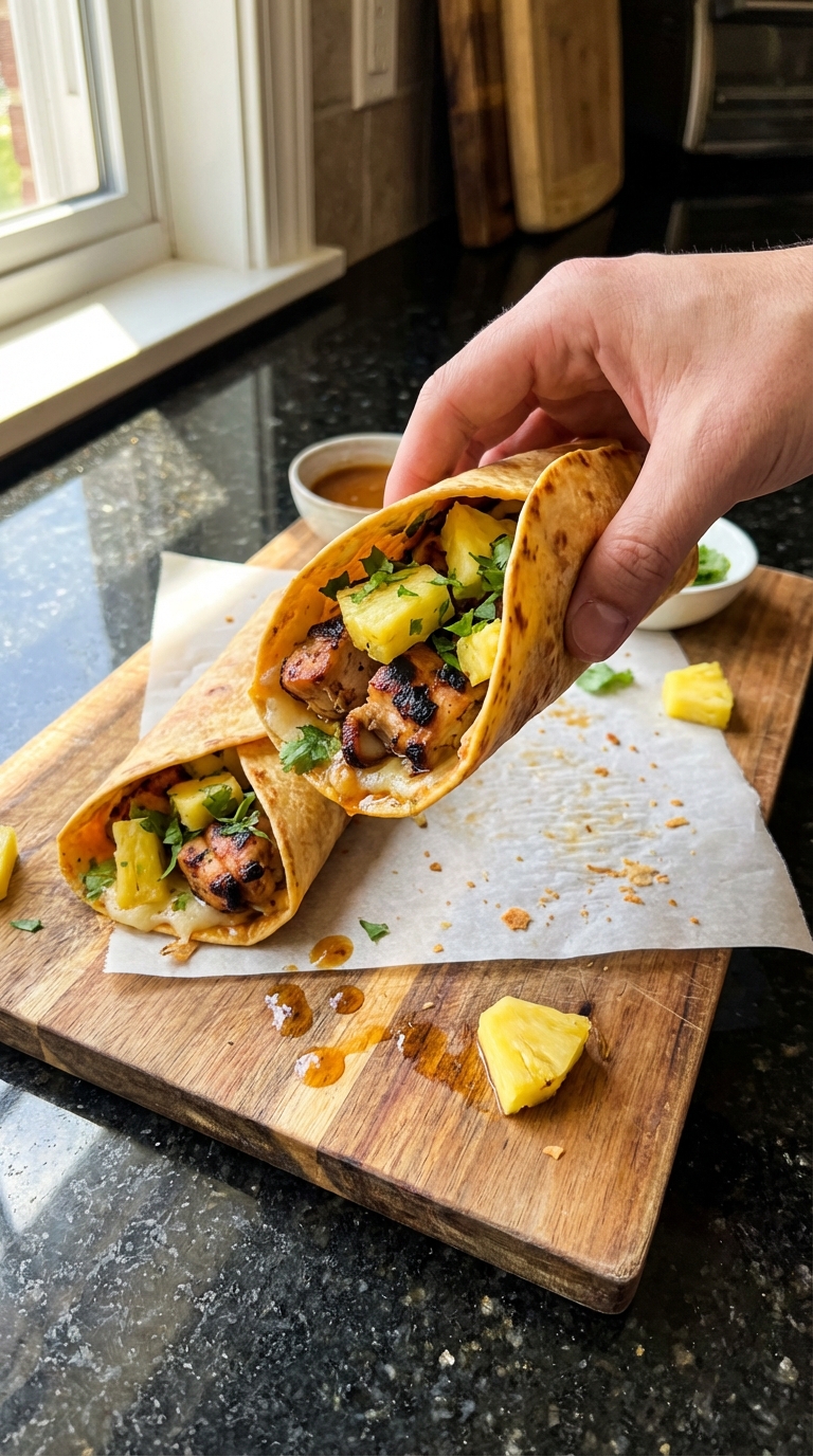 Grilled Pineapple Chicken Wraps