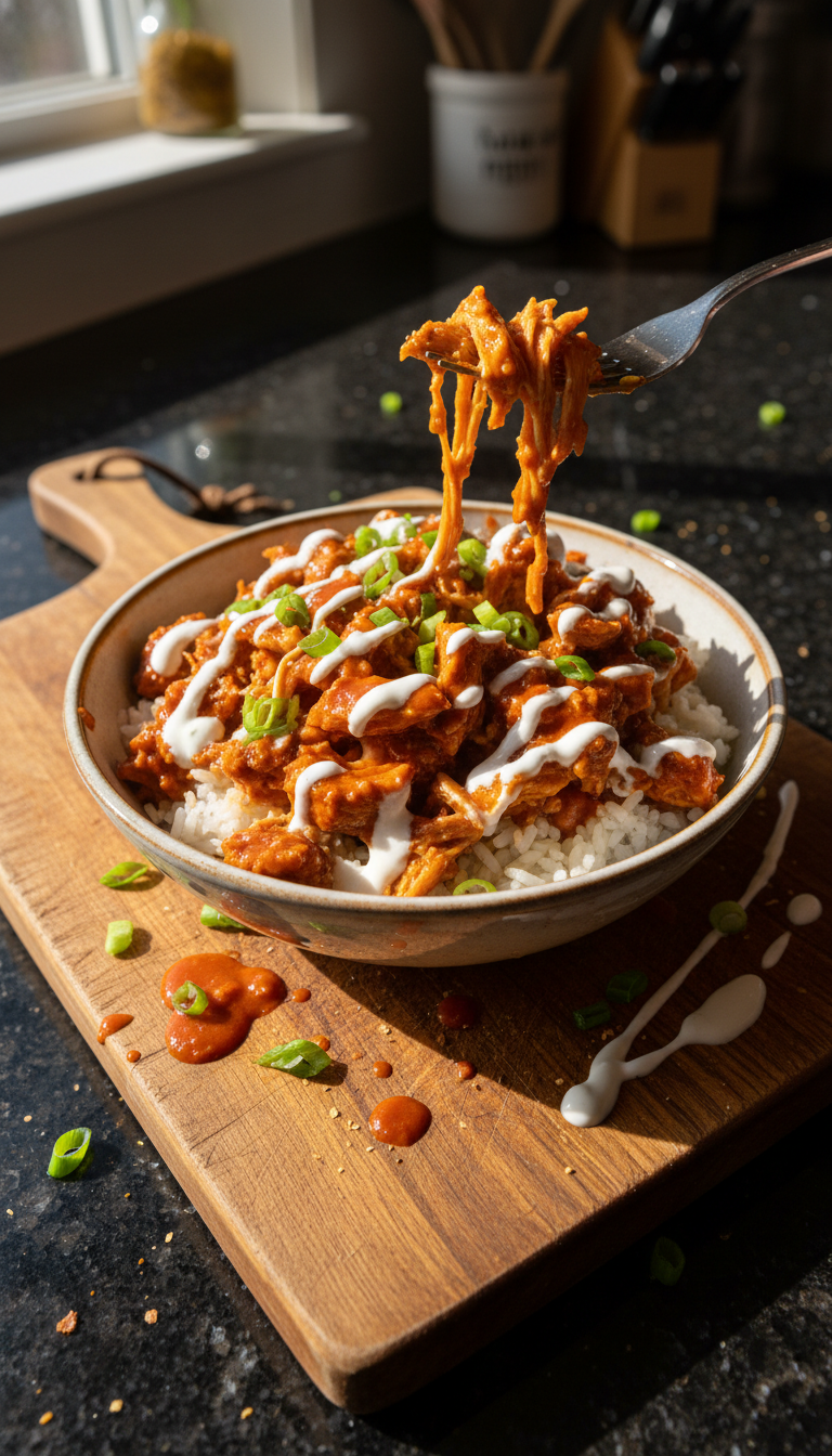 Savory Buffalo Chicken Rice Bowl