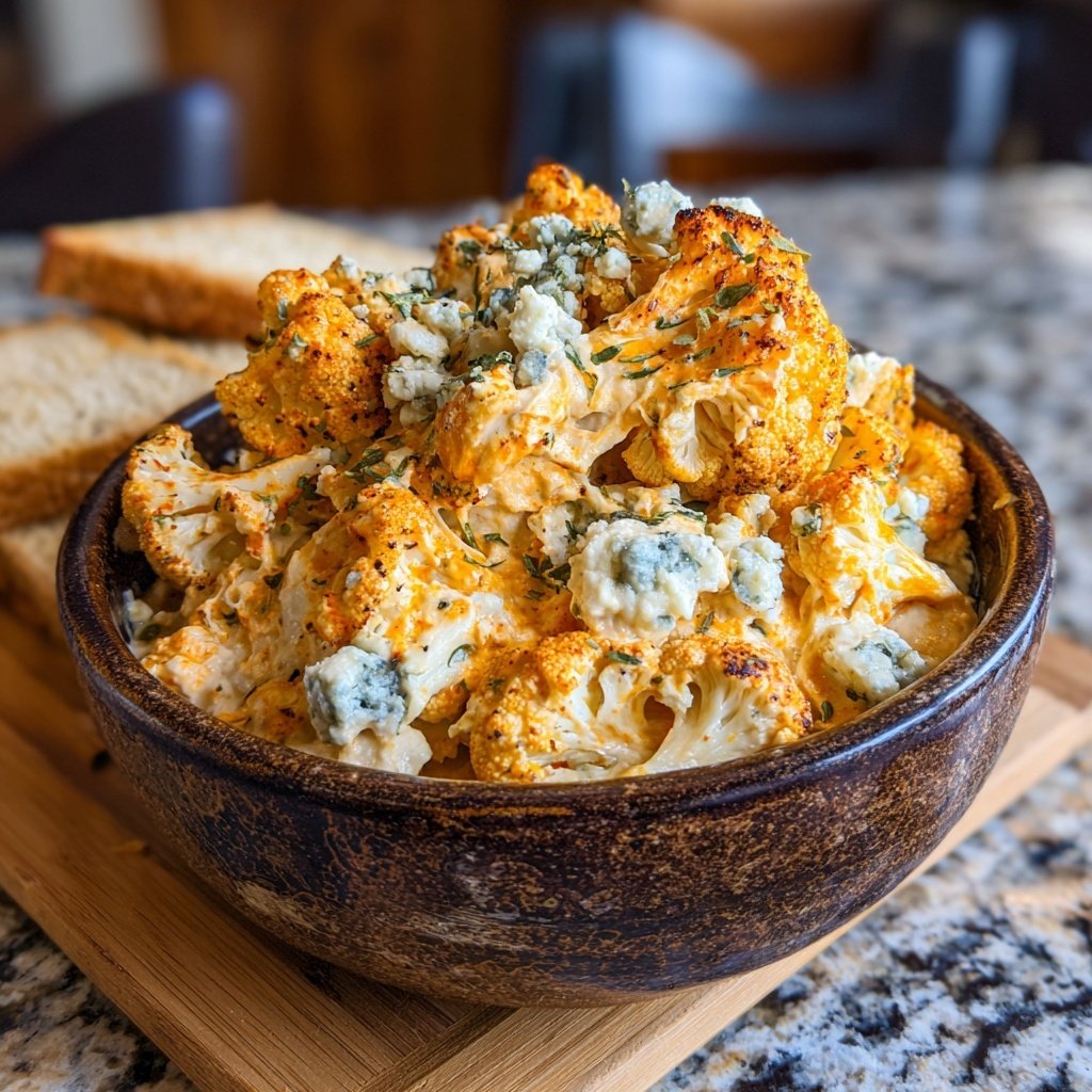 Buffalo Cauliflower Blue Cheese Dip