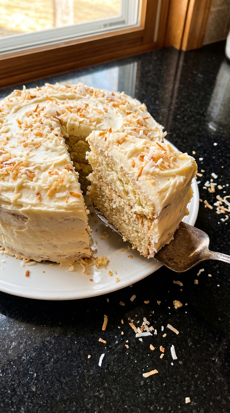 Delicious Vanilla Coconut Cake
