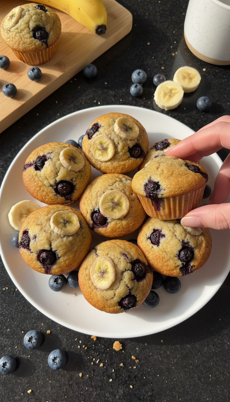 Blueberry Banana Healthy Muffins