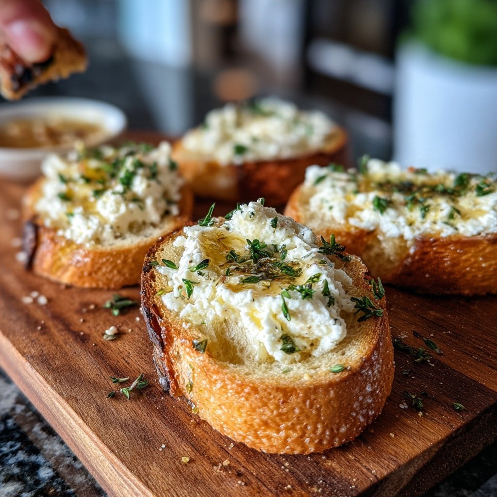 Herbed Goat Cheese Crostini Bites