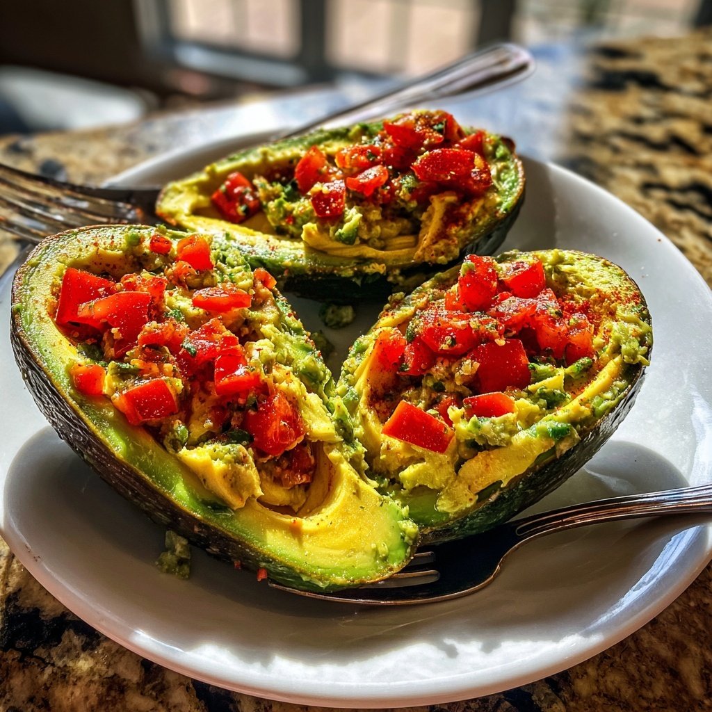 Pesto Chicken Stuffed Avocados