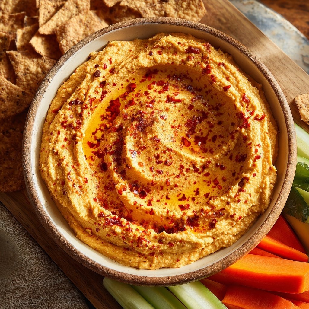 Roasted Red Pepper Hummus Platter